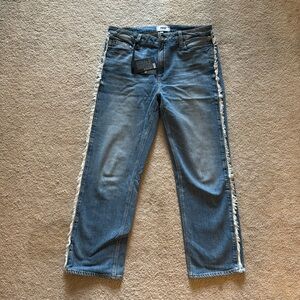 Biella fray-detail relaxed straight leg jeans by Paige Denim (new with tags)